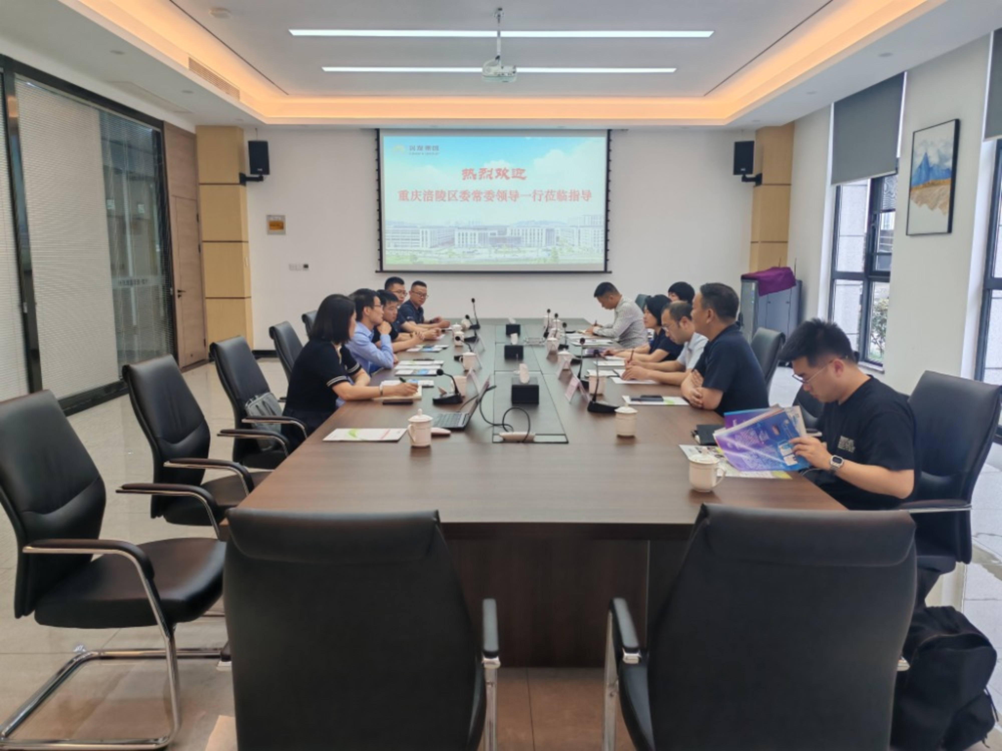 涪陵区委常委庹灿向导一行莅临诚邦高新纤维调研考察-豪门国际官网